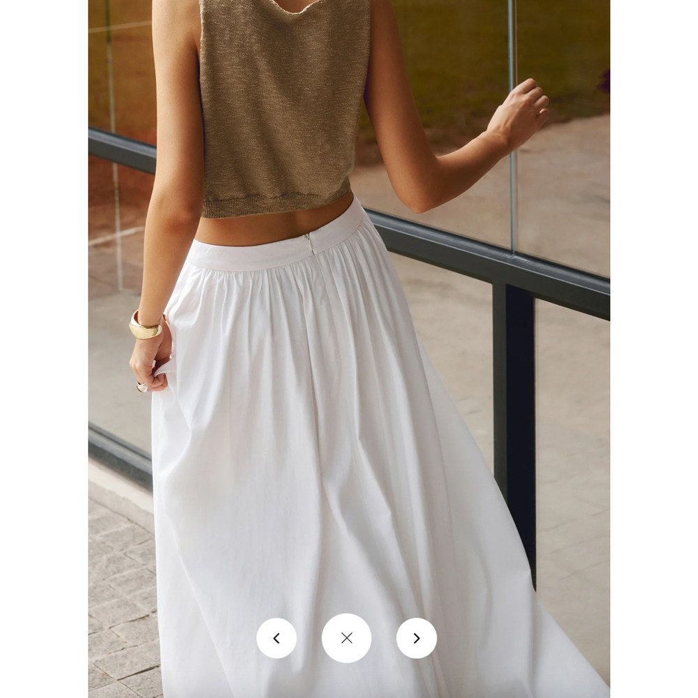 - NWT Commense Linen Pleated Maxi Skirt Sz L - Picture 4 of 5